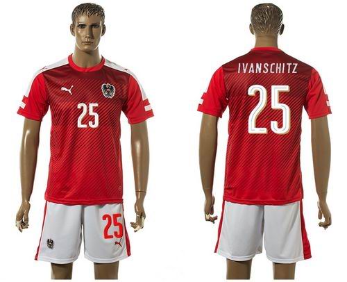 Austria #25 Ivanschitz Red Home Soccer Country Jersey